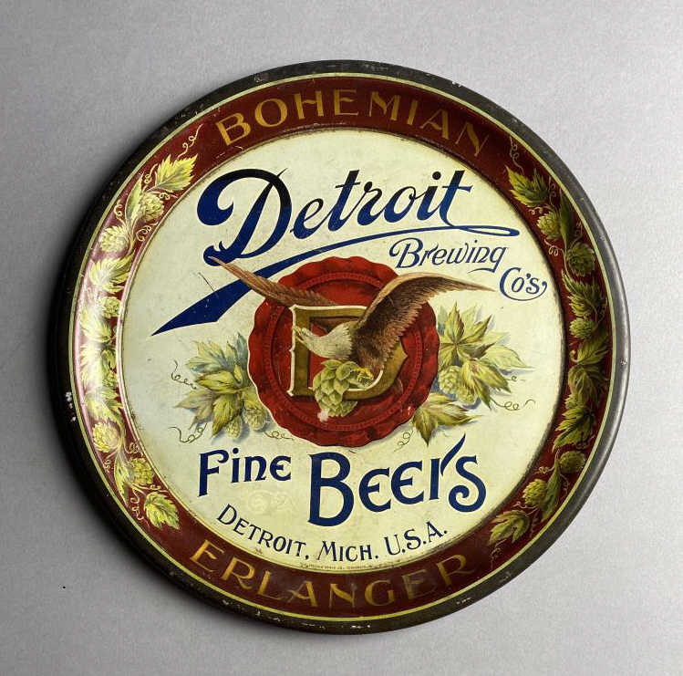 Detroit Brewing Company advertising beer tray sold at online auction