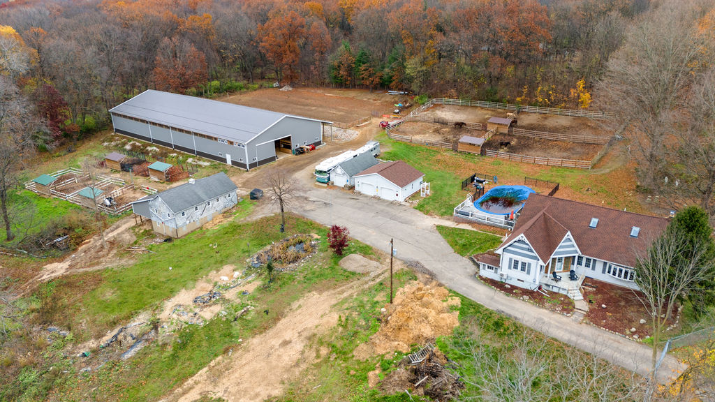 Barn and paddocks